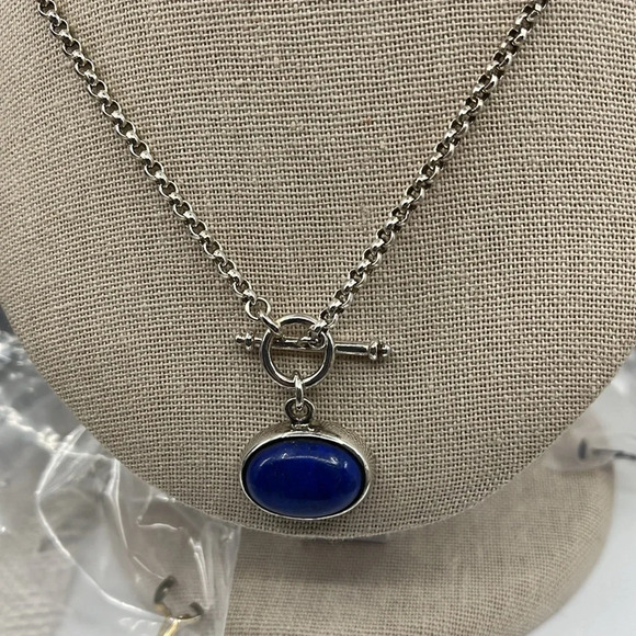 💙Vintage Lapis Lazuli Necklace - Sterling Silver, Deep Blue Gemstone ✨ - Picture 4 of 10